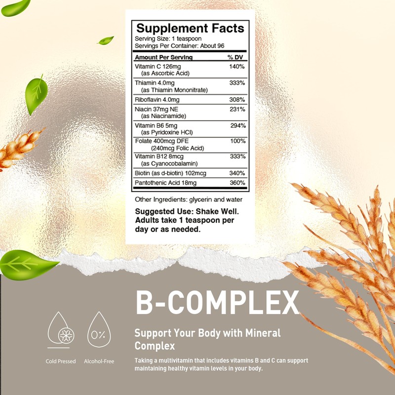 HoneyCombs Vitamin B Complex Drops – Liquid Supplement with Vitamin