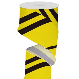 Wizardry Witchery Ribbon 2.5" x10 Yards Yellow Burlap Ribbon for Wreath Crafting, Magic Stripes Wired Edge Ribbon for Gift Wrapping, Bows, Garlanad, Christmas Tree DIY Crafts