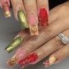 QQPPOLIU Press on Nails,3D Nails Long Press on Nails Square