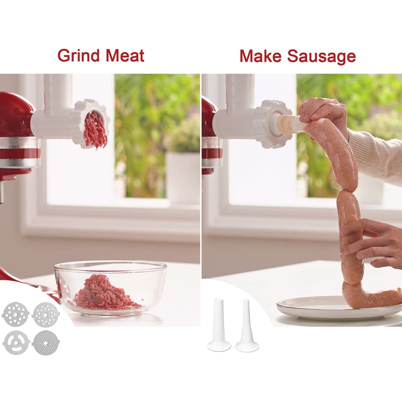 KITCHTREE Meat Grinder Attachment for KitchenAid Stand Mixers Includes Food