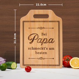 Giftasy Papa Geschenk Geburtstag - Graviertes Bambus-Schneidebrett mit Spruch, Geburtstagsgeschenk für Papa, Geschenk für Papa, Bester Papa Geschenke, Grill Geschenke für Männer, Weihnachtsgeschenke