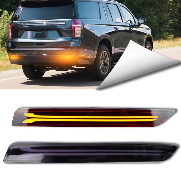 BINQIGOO 2Pc Full LED Rear Bumper Reflector Lights Kit for