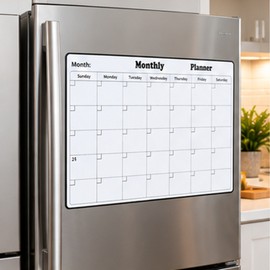 Magnetic Dry Erase Monthly Calendar for Refrigerator – Reusable Family Schedule Planner for Organized Kitchen Routines