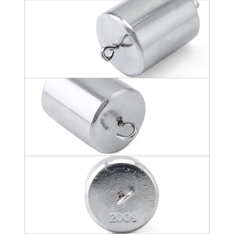 QWORK Double Hooked Weight Set, 4 Pcs 200g (0.44lbs) Chrome-Plated