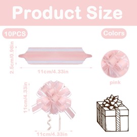 RJFUJP 10 Pcs Pink Bows for Gift Wrapping, Bows For Gift Wrapping, Big Bow For Present, Pull Bows for Presents and Hampers, Large Pink Bow for Christmas, Birthdays and Special Occasions