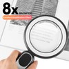 8X Rechargeable Magnifying Glass with Light 21Led 3 Mode Magnifying