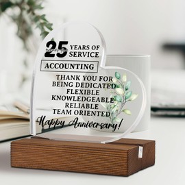 25 Years Work Anniversary Accounting Gifts, Accounting Thank you Gifts, Positive Affirmation Gifts for Accounting,Cute Cubicle Desk Accessories Acrylic Home Office Sign Plaque XA409