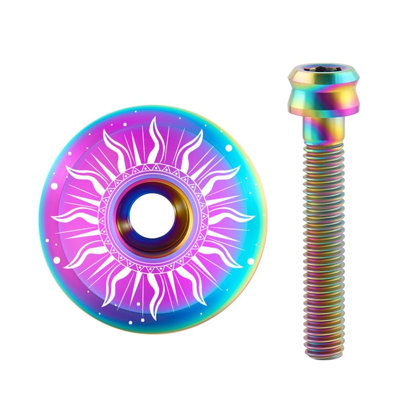 Yundxi Titanium Bicycle Headset Top Cap, 1 1/8 Inch Light