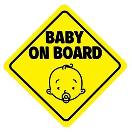Baby ON Board Baby Safety Sign car Sticker Cute Baby car Decal 5" x 5" （Set of 2)