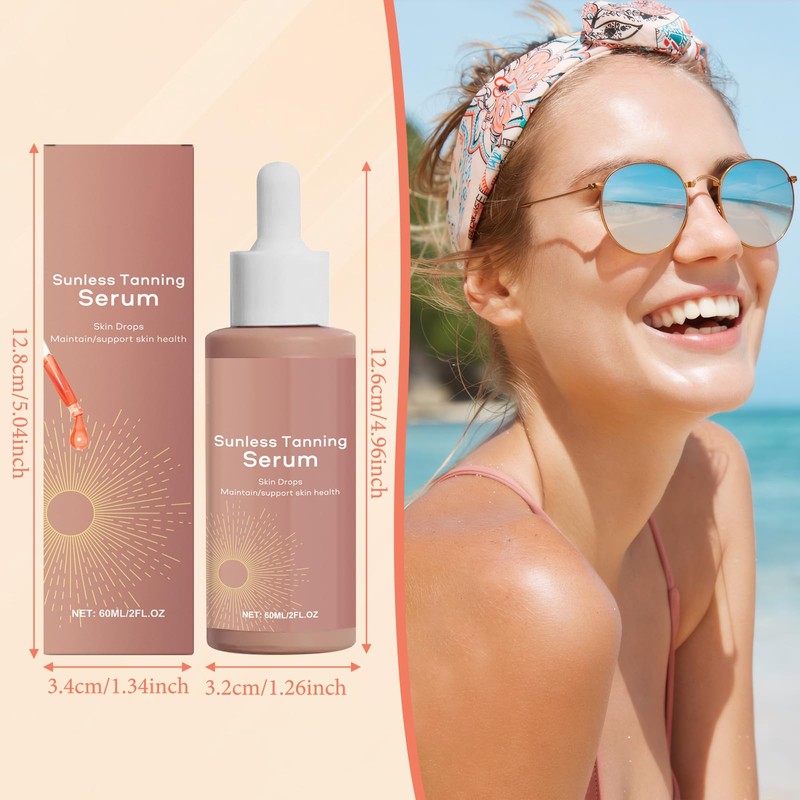 Sunless Tanning Drops, 60 ml Drops for Natural Melanin Increase