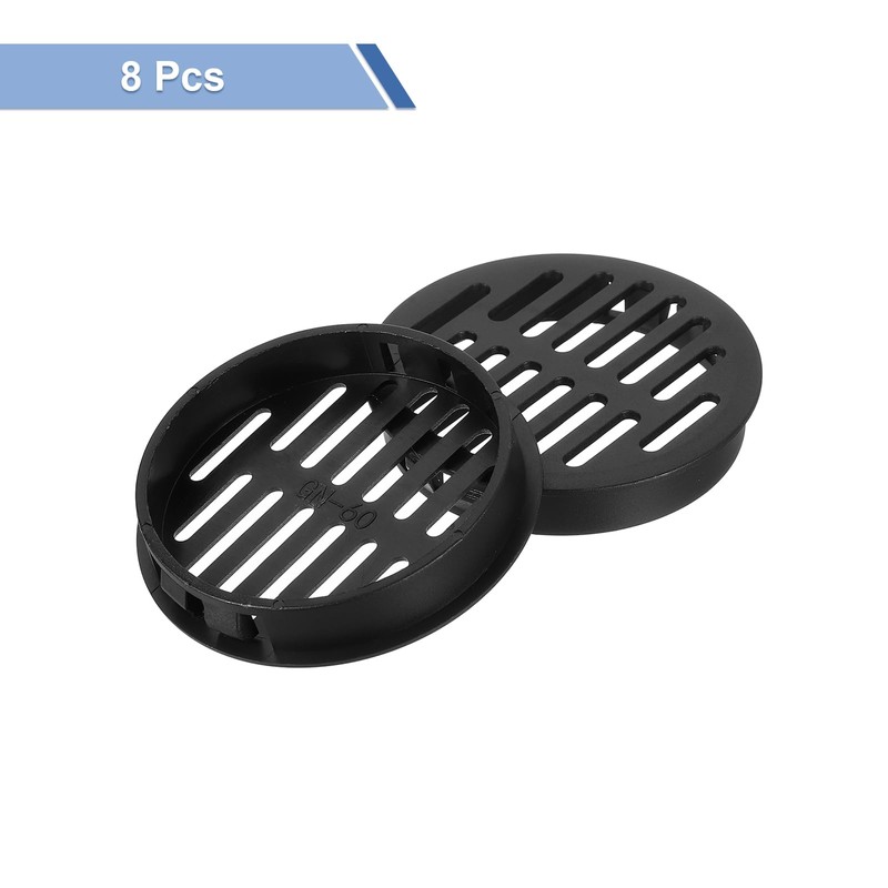 sourcing map Round Soffit Vents 2 inch, 8Pcs Black Plastic