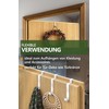 4smile Door Hooks – Set of 10, White – Stainless