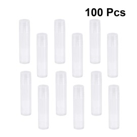 100pcs Empty Lip Balm Tubes Plastic Soft Containers Refillable Lipstick Bottles for Women Girls Crafting DIY