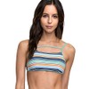 RVCA Women's Stripe Type Bralette Bikini Top, Sky Blue, Large