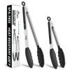 HOTEC Premium Stainless Steel Locking Kitchen Tongs with Silicon Tips,