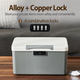 Elprico Lockable Box for Daily Use, Double Layer Password Storage Box, Durable Double Layer Code Change Organiser, Multipurpose Lock for (Blue