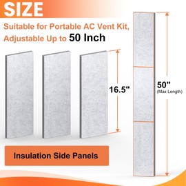 GCGOODS Insulated Foam Panels for Portable Air Conditioner Window Vent Kit, Insulation Side Panels for Portable AC Window Seal Kit, Insulated Heat & Noise, Fits up to 50 Inch, 3 Pack