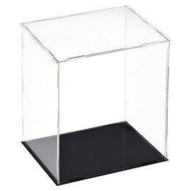 sourcing map Acrylic Clear Display Case Box Dustproof Protection Showcase Cube Collectibles Show Box 25x20x30cm