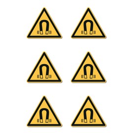 Magnetic Field Warning - W006 - DIN EN ISO 7010 / ASR A1.3 - Stickers: 5 cm, Pack of 6