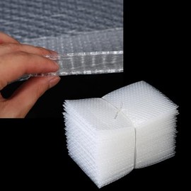 Angyanco Set of 100 Bubble Cushion Wrap Pouches, 5.9" x 5.9"+1.57" Inch (15 x 15+4cm) Bubble Out Wrap Bags, Clear Shockproof Bubble Bags Protective Storage Bag for Moving Shipping Packing