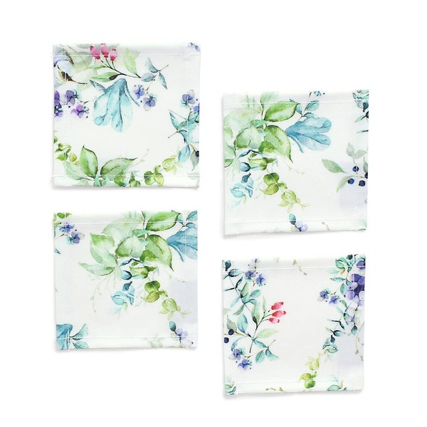 Style Decor W3000710 Coasters, Laminate, Fashionable, Fabric, Set of 4,