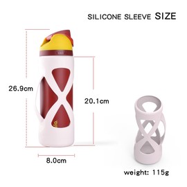 Silicone Water Bottle Sleeves Boot for Owala 24oz Bottle Cover Anti-Slip Protective Sleeve for Owala Water bottle Accessories, Reusable Water Bottles Bumper for Running, Bike, Gym Or Jogging (Pink)