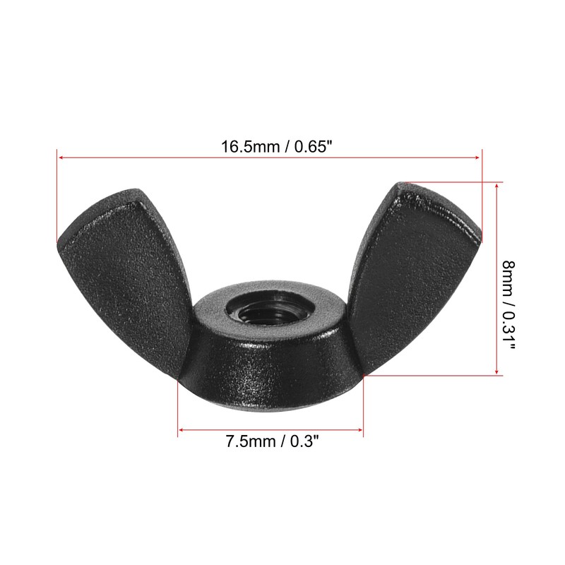 sourcing map Pack of 25 M3 Wing Nuts Nylon Butterfly
