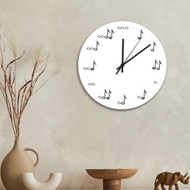 godblessign Music Note White Wall Clock The One of A Kind Music Note 15 Inch Wall Clocks Battery Operated Silent Non-Ticking Farmhouse Wall Decor for Bedroom Living Room