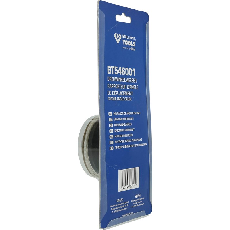 BRILLIANT TOOLS BT546001 Rotary Protractor [Powered by KS Tools], Black/Silver