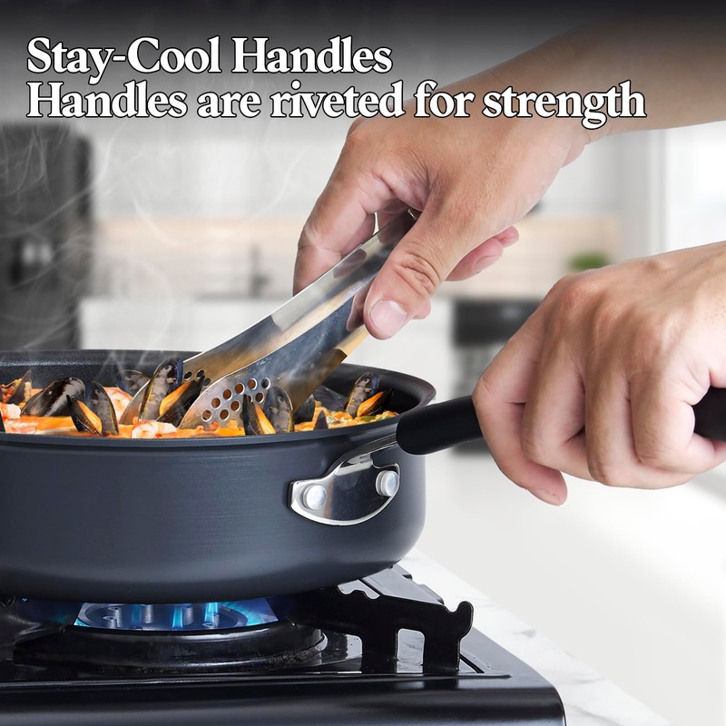 Cook N Home Nonstick Saute Fry Pan 9.5-inch Professional Hard