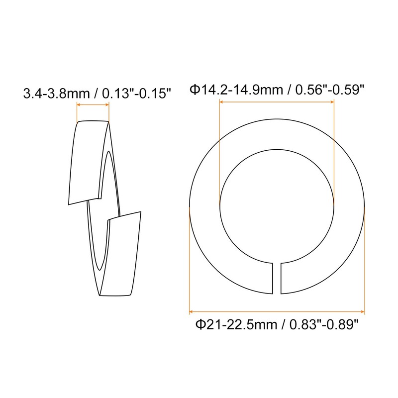 sourcing map 10 Pcs Spring Lock Washer, M14 Split Lock