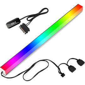 GIM KB-14 Pro Magnetic RGB Light Strip for PC Case, 1.1ft ARGB LED Strip Lights with 5V 3-pin, 4-pin Header & Mini Controller with SATA Header, Sync Color Changing & Light Speed Led Strip
