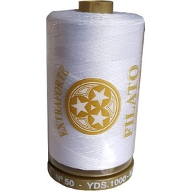 Fili & filati Filo da Cucito TRE STELLE marca ORO Extraforte N50, 1000 Yds (914 mt), Lucido e Resistente, Made in Italy (Bianco - 1000yds, 1 Spola)