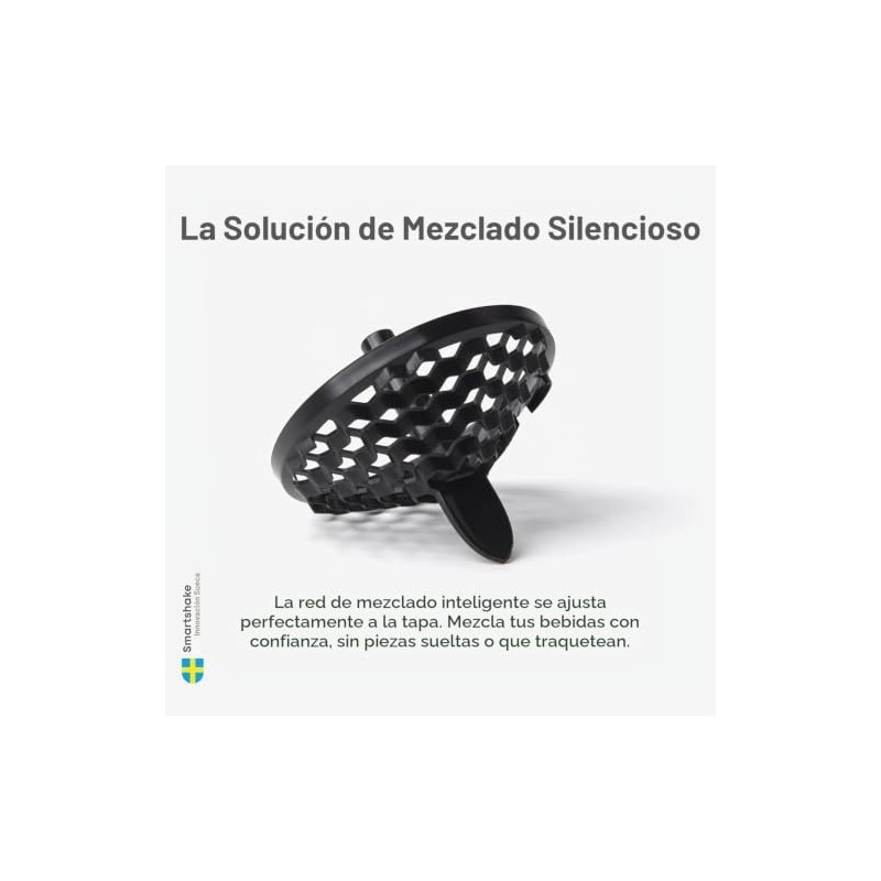 SmartShake Botella Mezcladora de Acero en Líquido, 900 ml para