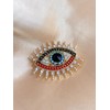 Evil Eye Brooches Pin for Women Men Rhinestone Ojo Brooch