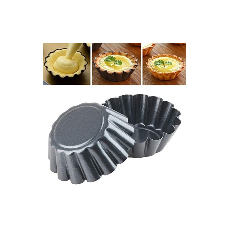 Egg Tart Mold Set of 12 Carbon Steel Upgrade Bigger