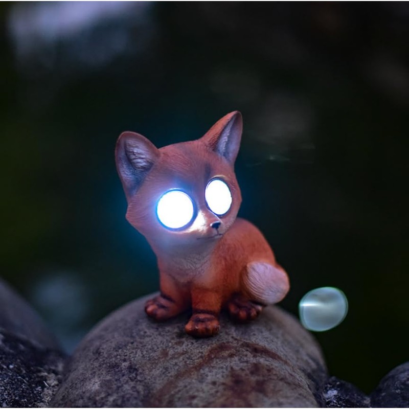 YZYOE LED Solar Little Fox Light, Outdoor Atmosphere Decoration lamp,