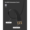 TROND Cable de extensión Plano Corto 0,5m, regleta de Enchufe