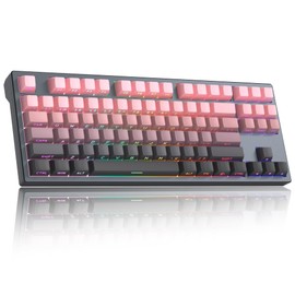 MageGee Captain87 Rapid Trigger Magnetic Switch Keyboard, 75% Wired Hall Effect Mechanical Gaming Keyboards w/Adjustable Actuation, CNC Aluminum Frame, Hot Swappable RGB Creamy Keyboard(Scarlet Dusk)