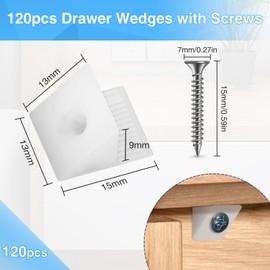 VFANDV Back Wall Connector, Cabinet Back Wall Mounting, Plastic Back Wall Bracket with Screws, Drawer Base Reinforcement, Back Panel Connector, Drawers, Wedges Holder, Stabilizers (40)