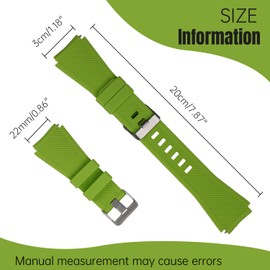 YTKavq Silicone Watch Strap，22mm Width Watch Band Elegant Silicone Watch Strap for Men and Women（Green）