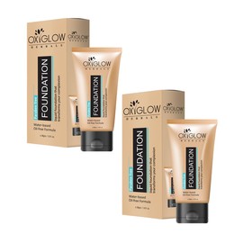 OxyGlow Herbals Foundation - Water Based Oil Free Formula 60g Pack of 2