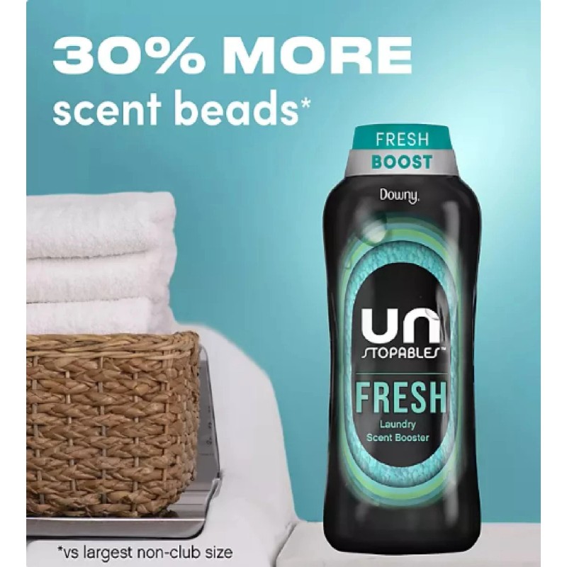 Downy Unstopables In-Wash Laundry Scent Booster Beads, Fresh, 39.9 oz