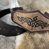 HOEACXY Medieval Renaissance Accessories Faux Leather Viking Headpiece Costume Leather