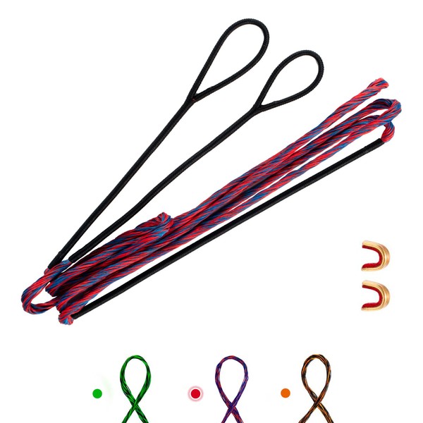 Deerseeker Archery Bowstring Set with 2 Nocking Points Dacron Recurve