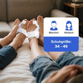 TPTGIAR Hallux Valgus Korrektur Set, Verstellbarer Hallux Valgus Schiene, Universalgröße Hallux Valgus Bandage für Tag & Nacht, Zehenspreizer Hallux Valgus für Männer und Frauen