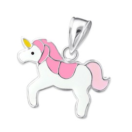 Katy Craig Pink Unicorn Necklace 925 Sterling Silver