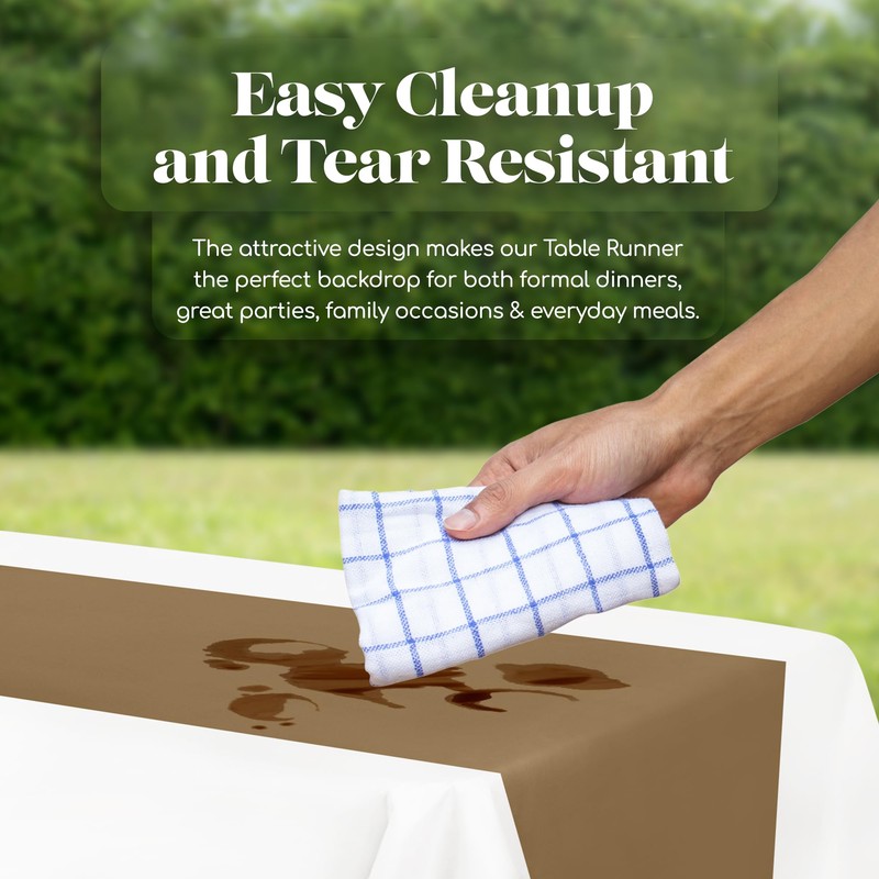 Gold 12 Pack Premium Disposable Plastic Table Runner 14 x