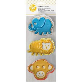Wilton Safari Cookie Cutter Set, Elephant, Lion, Monkey