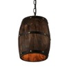 Newrays Antique Wood Wine Barrel Pendant Lamp Hanging Rustic Unique